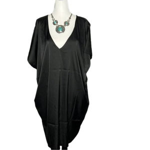 NWT SEN Dramatic Black Tunic Asymetric Dress side Medium